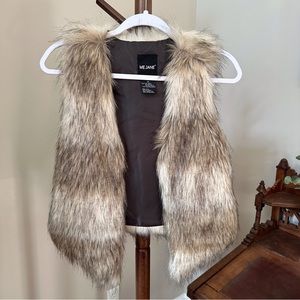 Me Jane Multi Color Faux Fur Vest XS